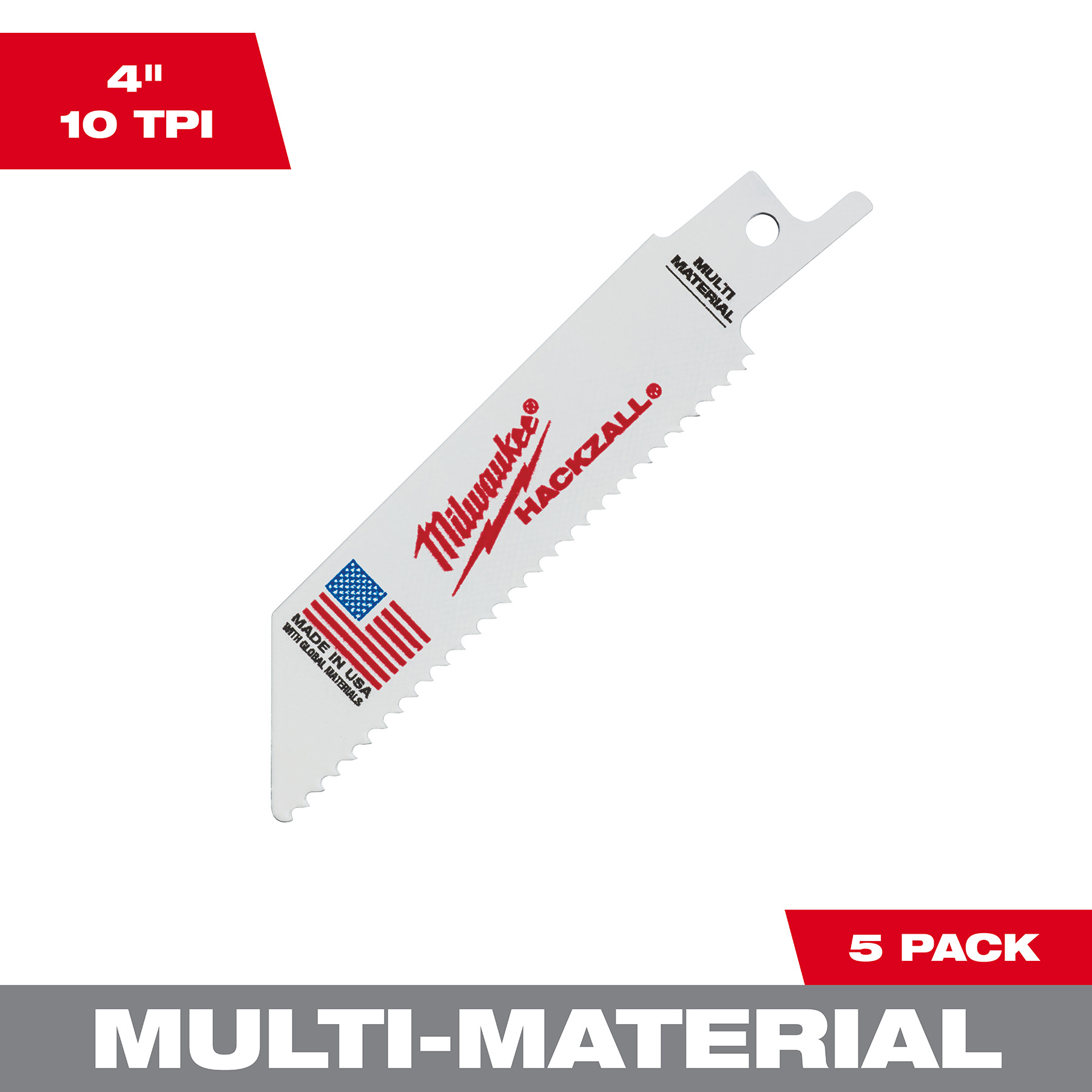MILWAUKEE HACKZALL Blades, 4" 5 pk