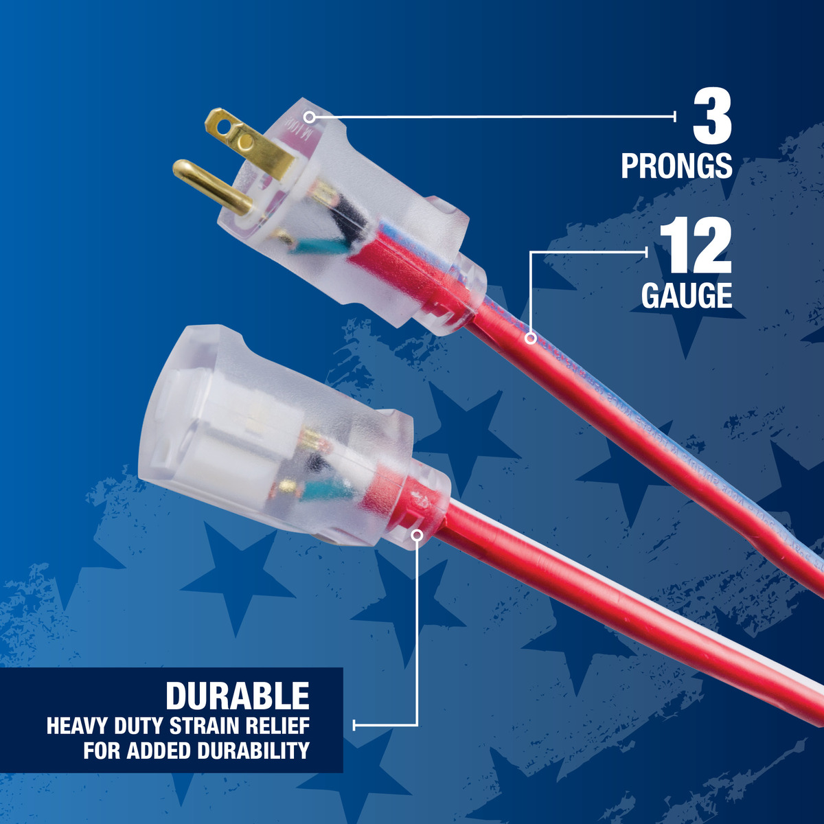 SOUTHWIRE 100-Foot Contractor Grade Extension Cord, Lighted End SJTW - Image 3