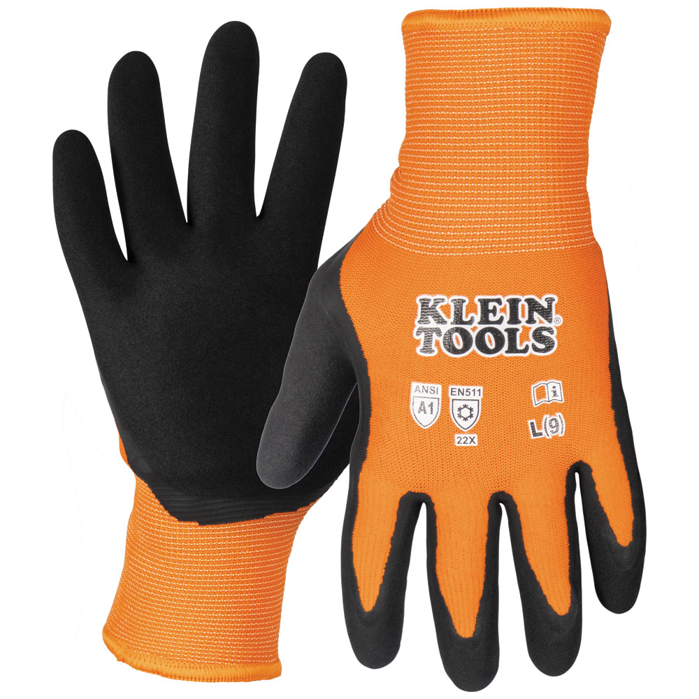 KLEIN TOOLS Winter Knit Dipped Gloves, Cut Level A1